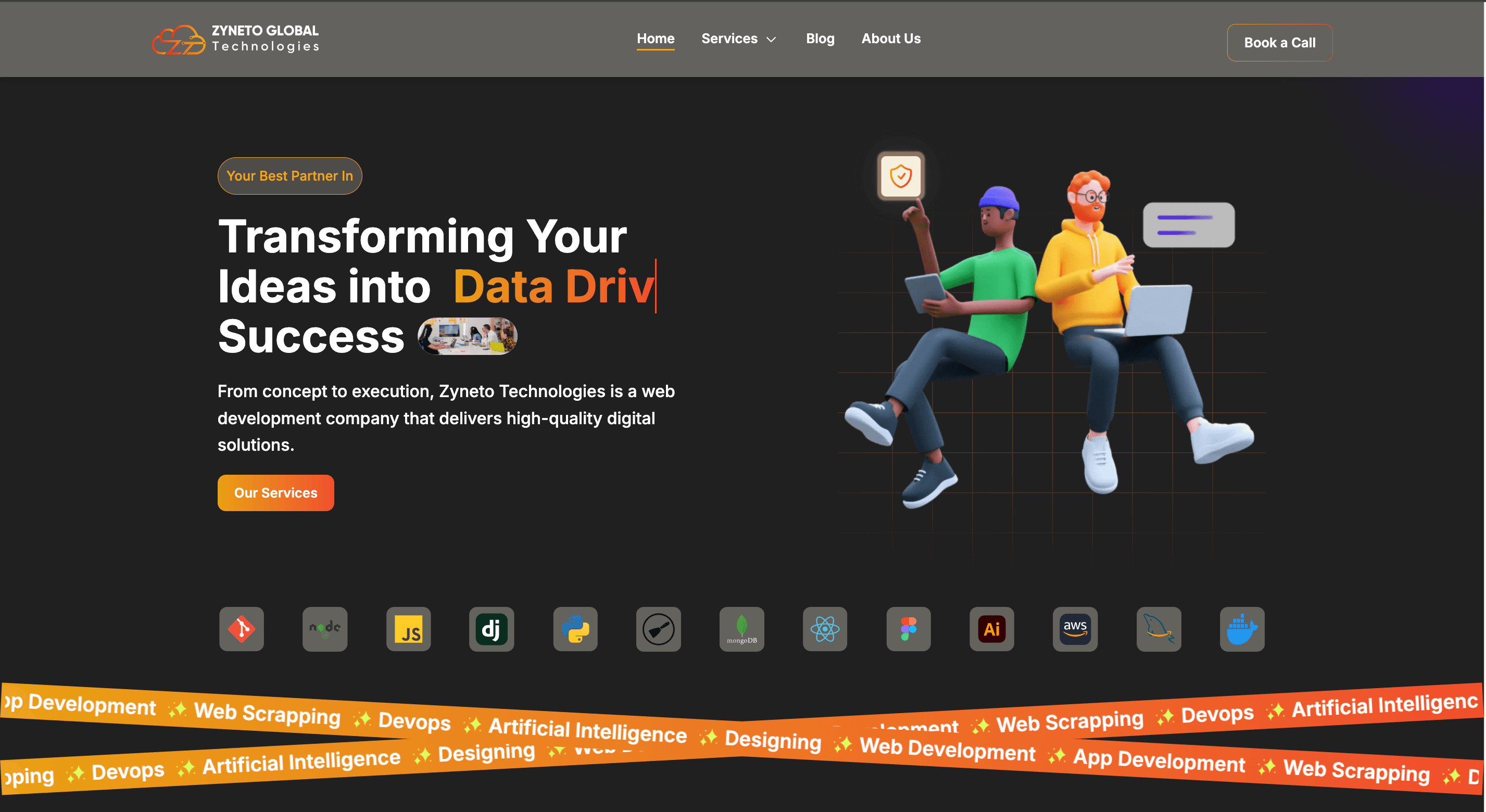 Zyneto Global Technologies - Portfolio project by Lalit Jakhar, Frontend Developer