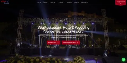 Cheelgadi vegetarian restaurant, hotel, and wedding venue website in Jaipur, designed and developed by Lalit Jakhar